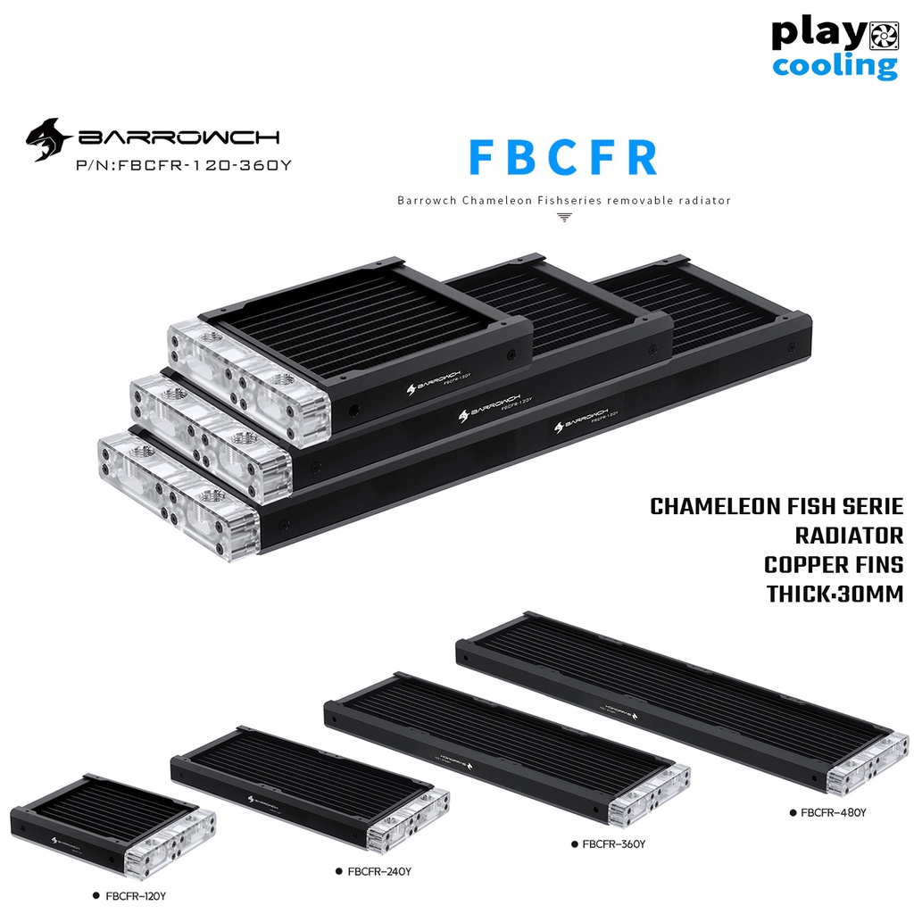 Barrowch Chameleon Fish series Radiator Acrylicedition Classic Black ...