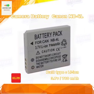 แบตเตอรี่กล้อง Camera Battery for Canon รหัสแบต NB-4L 3.7v 780mAh สินค้าพร้อมส่ง