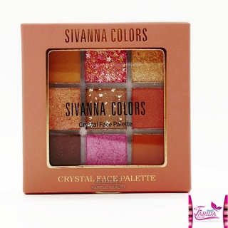 🔥โปรค่าส่ง25บาท🔥 HF651 SIVANNA COLORS CRYSTAL FACE PALETTE EYESHADOW ซีเวนน่า คัลเลอร์ คริสตัล เฟส พาเลทท์ อายแชโดว์