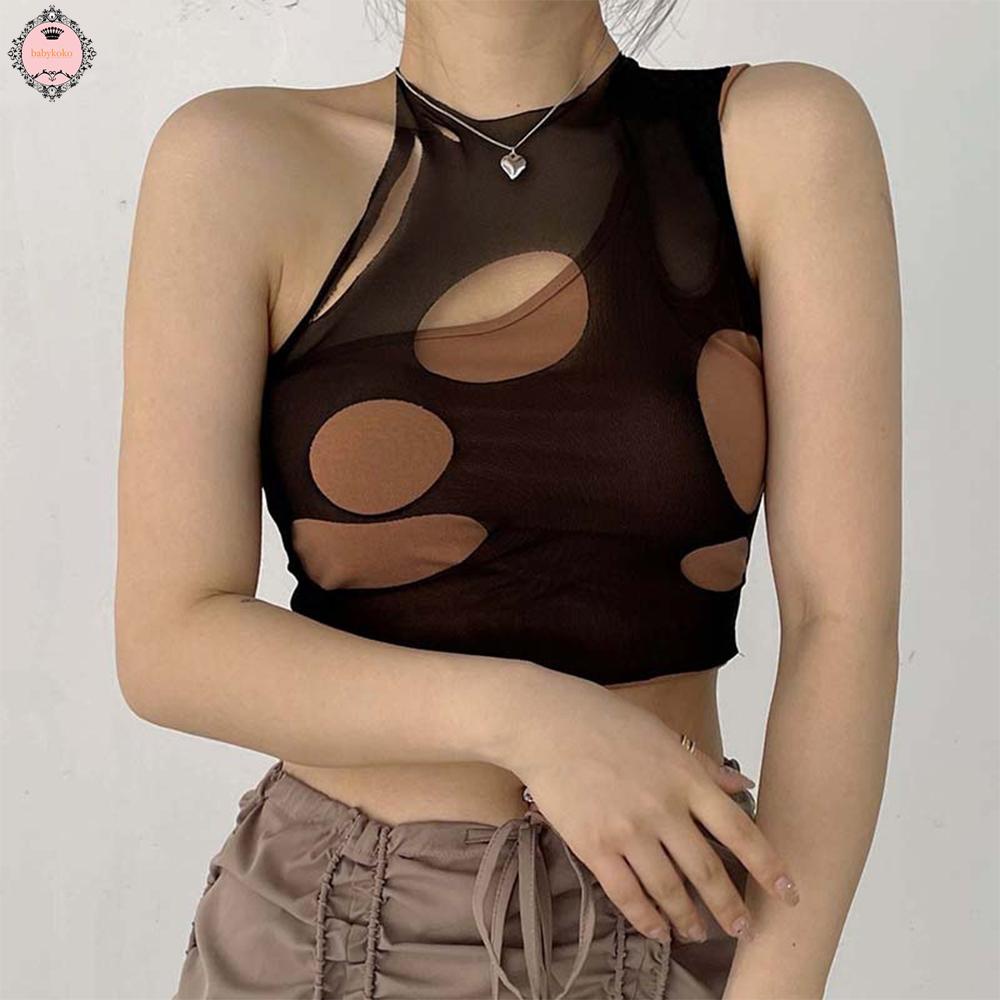 women-summer-stretch-slim-fit-cropped-top-shirt-sleeveless-mesh-hollow-out-vest