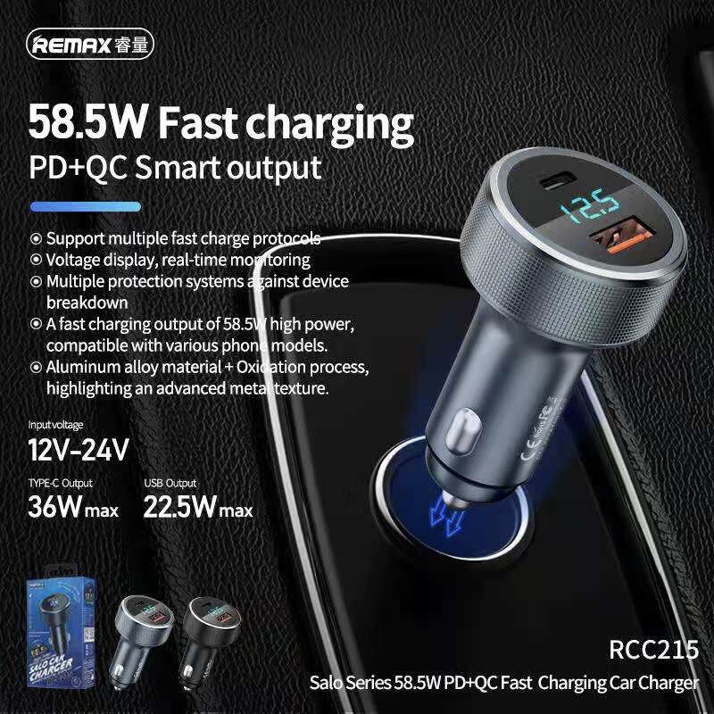 Remax RCC215 Car Charger Dual Port 58.5 W หัวชาร์จรถ 2 ช่อง / Type-C PD ...