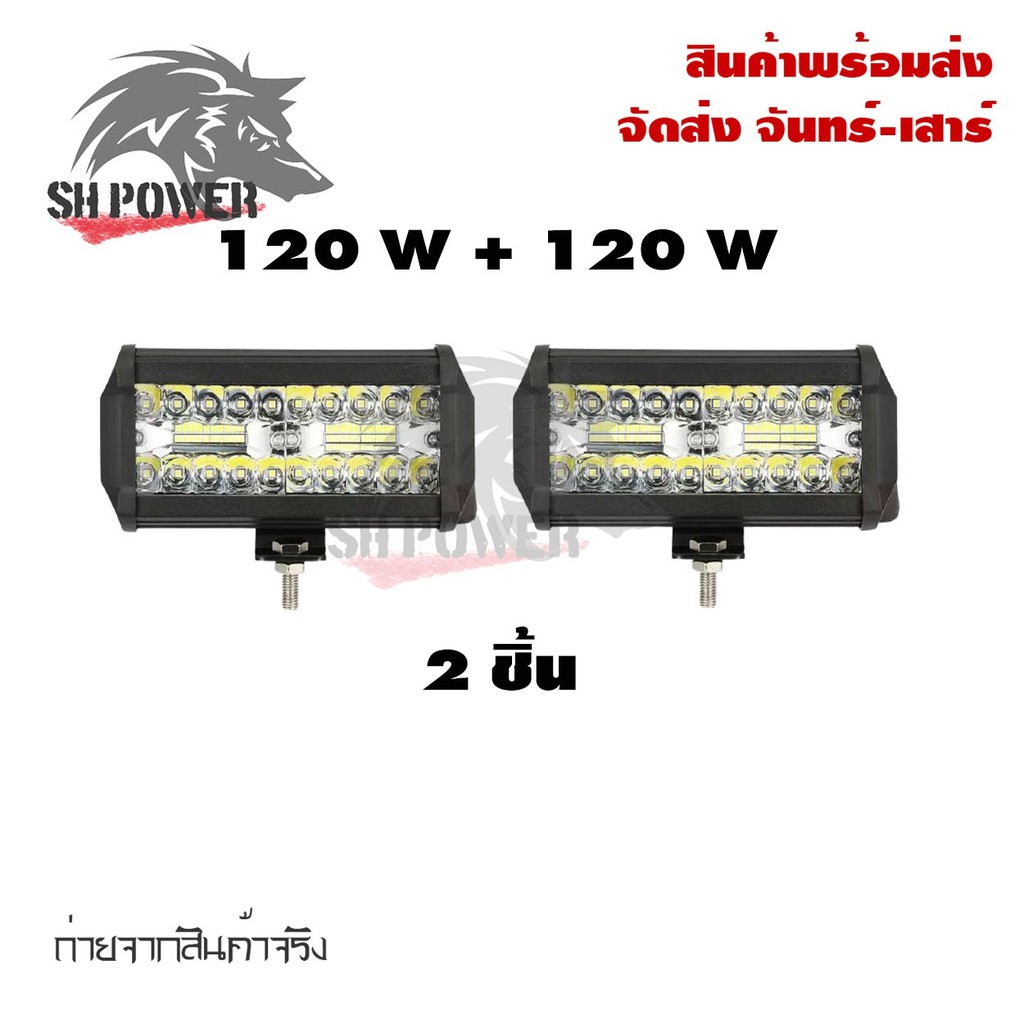 ไฟสปอร์ตไลท์รถยนต์led-spotlightไฟหน้ารถยนต์12-24vไฟตัดหมอก-ไฟส่องสว่างหน้ารถ-ไฟออฟโรด120w-0301