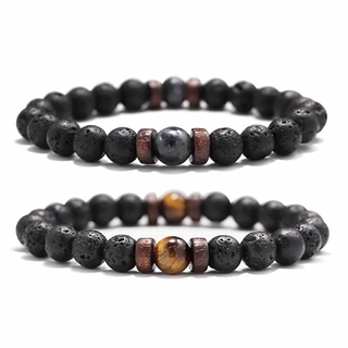 ภาพหน้าปกสินค้าMen Natural Moonstone Beads Lava Stone Bracelet/Tibetan Buddha Bangle Chakra Lava Stones Diffuser Chakra Jewelry Gift ซึ่งคุณอาจชอบราคาและรีวิวของสินค้านี้