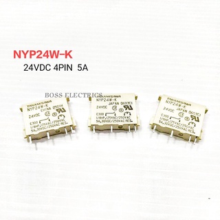 NYP24W-K  รีเลย์ 24VDC 4ขา 5A  ระยะขา 8มิล แบบล็อคด้านข้าง ตัวละ 79บาท