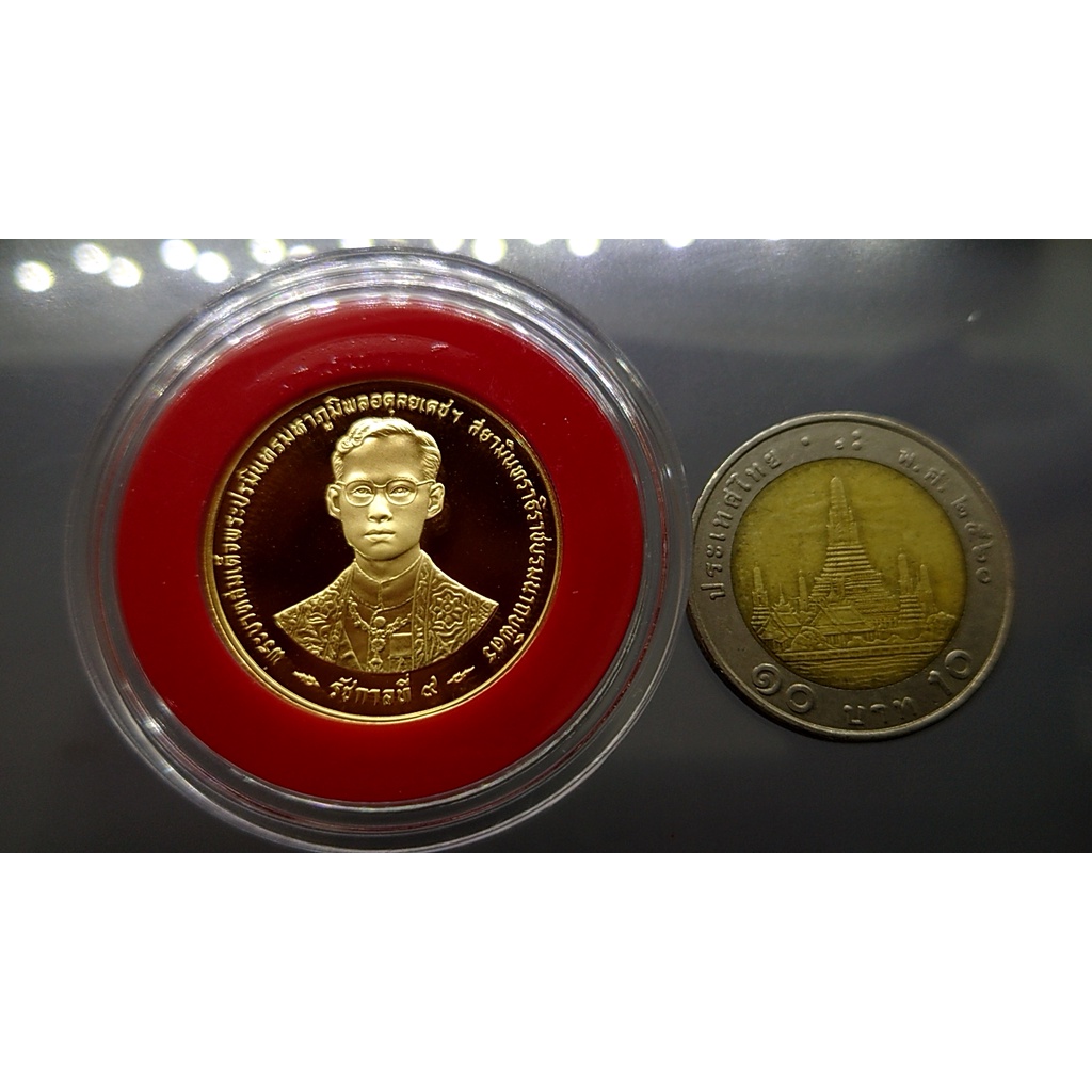 เหรียญทองคำขัดเงา-ชนิดราคา-6000-บาท-ที่ระลึกกาญจนาภิเษก-ในหลวง-รัชกาลที่9-พ-ศ-2539-สภาพสวย