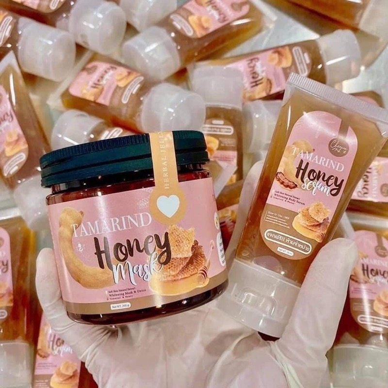 honey-mask-มาส์กลอกผิวมะขาม-3-in-1-สูตรผสานน้ำผึ้งและสมุนไพรธรรมชาติ-น้ำผึ้ง-มะขาม-ไม่เป็นอันตราย