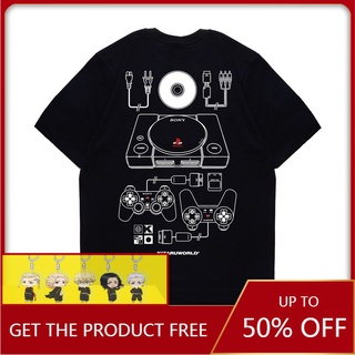 Tee - KIZARU - Kaos Games PLAYSTATION เสื้อยืดคอสเพลย์รุ่นแรกเครื่องแต่งกายท็อปส์ซูแขนสั้นอะนิเมะกรา