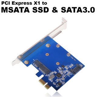 PCI Express X1 to MSATA SSD SATA 3.0 Combo Expansion Card 6Gbps ASM1061 Chipset PCIE SATA Converter Adapter Cards