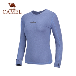 CAMEL เสื้อยืดคอกลมแขนยาวใส่ออกกําลังกายสําหรับผู้หญิง