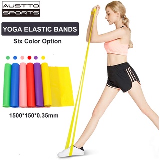 Austto 1500mm Yoga Elastic Resistance Band TPE Exercise Stretch Bands Skin-Friendly Elastic Fitness Bands