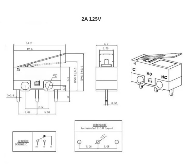 ไมโคร-ลิมิต-สวิตซ์-micro-limit-switch-1a-125v-ac-mouse-switch-3pins-long-handle-roller-lever-arm-spdt-12-6-6mm-สวิทซ์