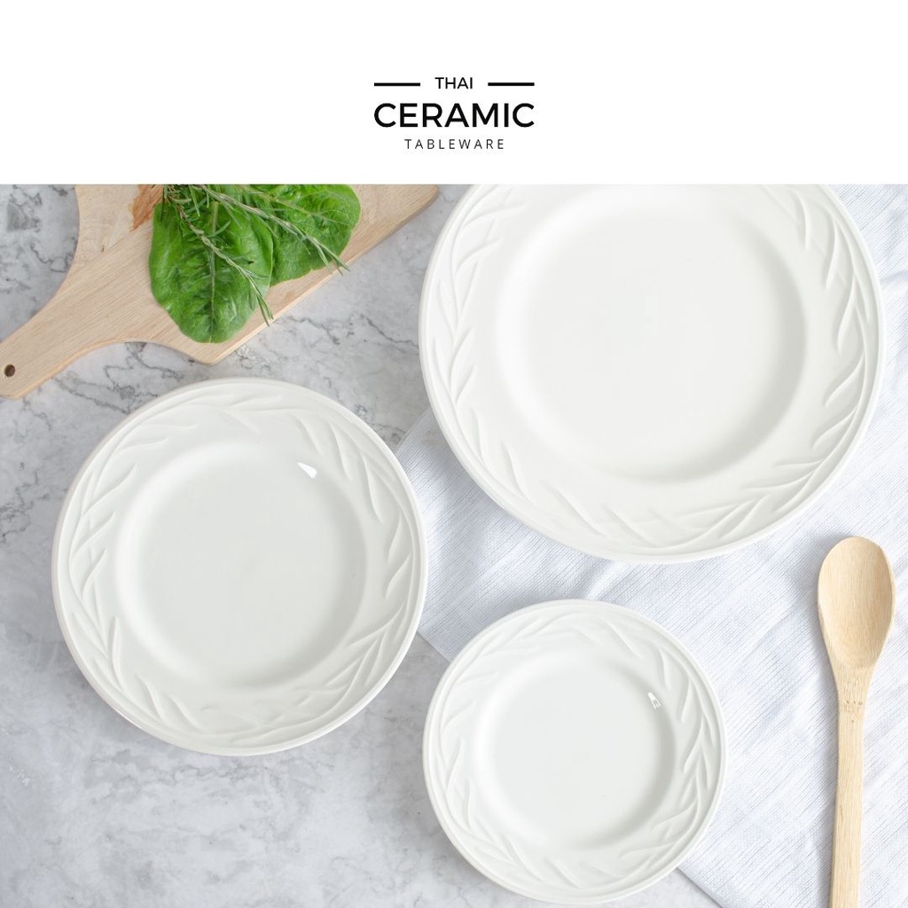 จานเซรามิค-ceramic-จานสลัดทำจากเซรามิคแท้-ทนความร้อนเข้าไมโครเวฟได้-ใช้งานได้ยาวนาน