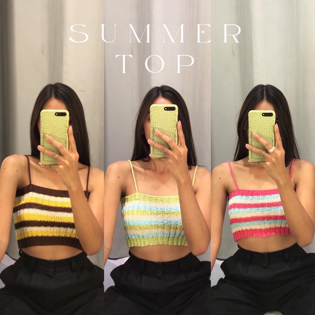 summer-top-เสื้อสายเดียวไหมพรม-กรอกโค้ด-ht4x666-รับส่วนลด-10-ลดสูงสุด-50-เมื่อช้อปครบ-99