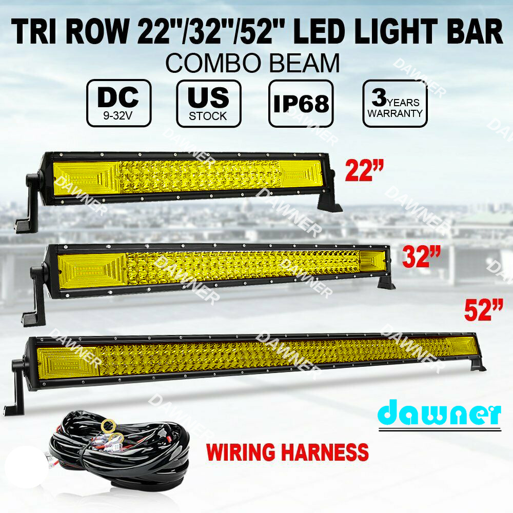 แถบไฟตัดหมอก-led-9d-22-นิ้ว-12v-24v-4wd-4x4-แถว-สีเหลือง-สําหรับรถยนต์-รถบรรทุก-suv-atv-รถแทรกเตอร์-เรือ-ออฟโร้ด