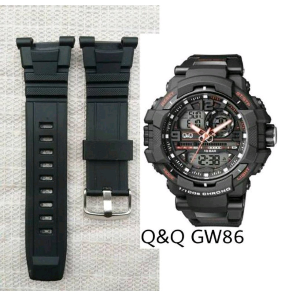 qq-q-amp-q-สายนาฬิกาข้อมือ-gw86-gw85-m124-m143-สีดํา-เขียว-แดง