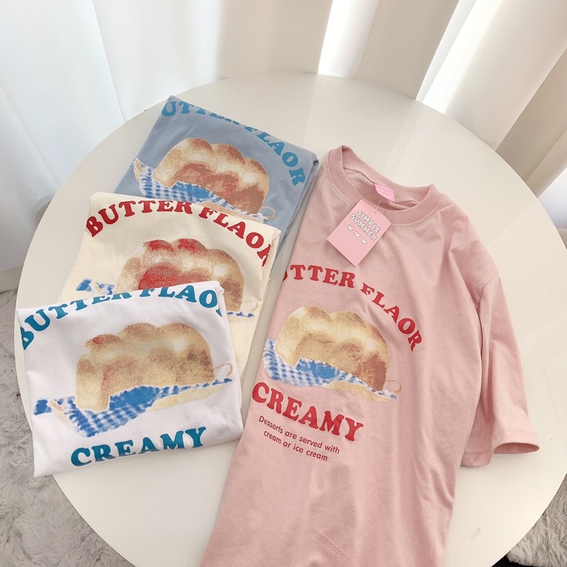 รูปภาพของSugarbeetshop  Butter Flavor tee  เสื้อโอเวอร์ไซต์ oversize เสื้อยืดผ้า cottonลองเช็คราคา