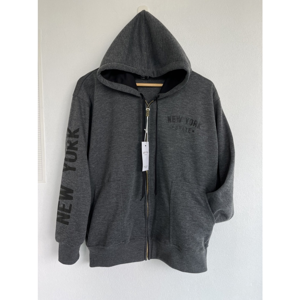 เสื้อฮู้ดแขนยาว เสื้อแขนยาว NEW YORK ของแท้(สกีนแขน) รุ่น A สีกากี เทาเข้ม ดำ กรม เขียว แดง ชมพู ม่วง