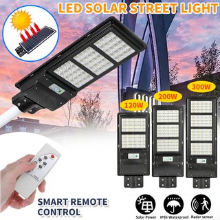 300W/200W/120W Solar lights โซล่าเซลล์ solar cell สปอร์ตไลท์ led ไฟพลังงานแสงอาทิตย์ โคมไฟติดผนังพลังงานแสงอาทิตย์