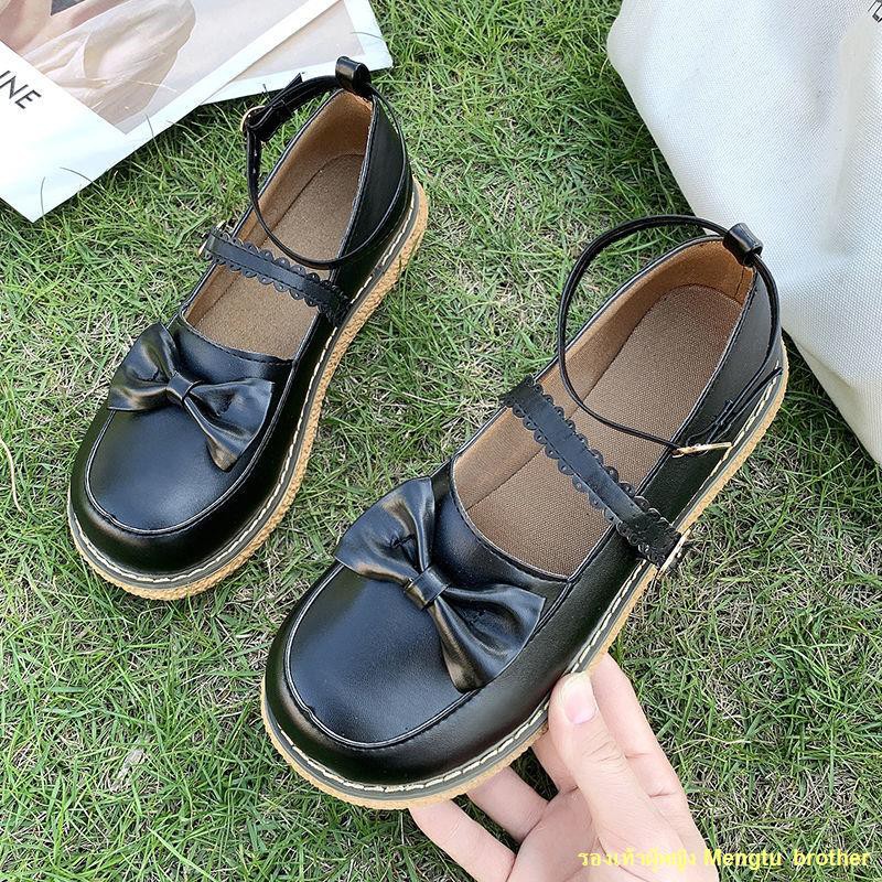 spot-mary-jane-รองเท้าส้นหนาญี่ปุ่น-2021-ใหม่-jk-รองเท้าหนังขนาดเล็กหญิงเกาหลีย้อนยุคสไตล์อังกฤษ