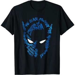 เสื้อยืดโอเวอร์ไซส์เสื้อยืด พิมพ์ลาย Marvel Black Panther Silhouette Mask สําหรับผู้ชายS-3XL