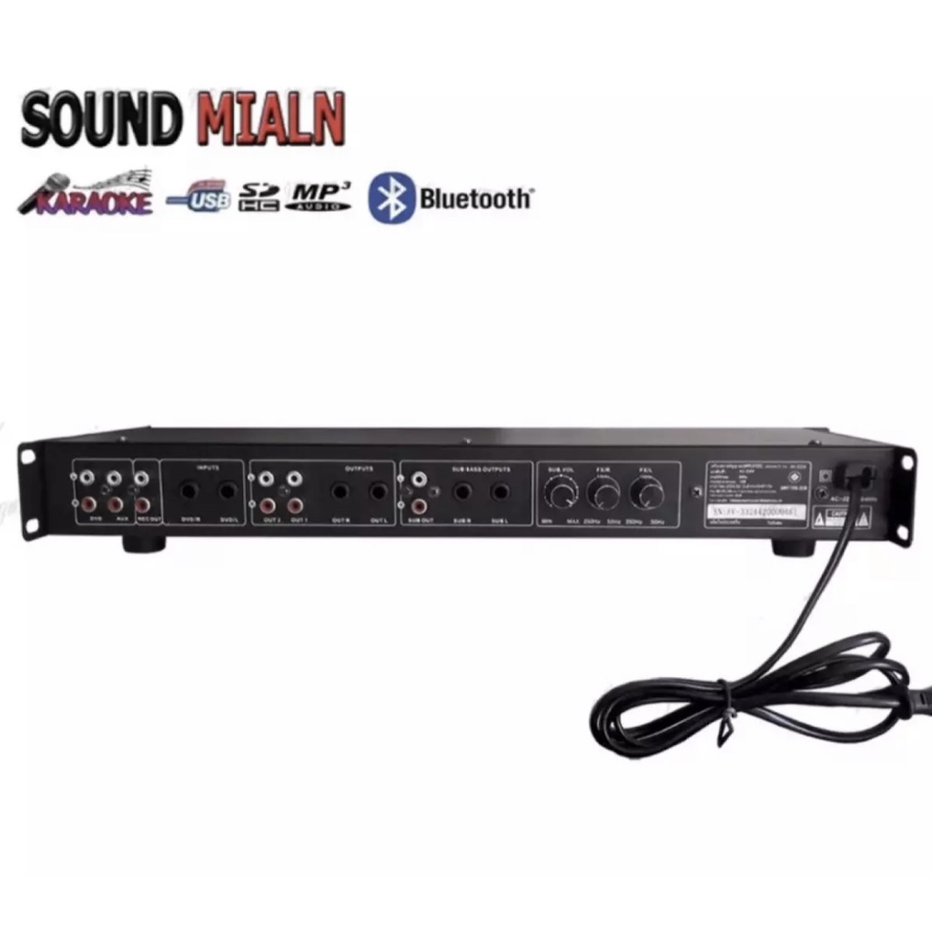 sound-milanปรีแอมป์-ปรีคาราโอเกะ-ปรีแอมป์สำหรับเครื่องเสียงกลางแจ้ง-มีบลูทูธ-แยกซัปอิสระ-เครื่องเสียง-รุ่นav-3324ฟรีสาย