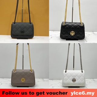 OUTLET💯 Tory Burch 82368 87863 Flip Bag กระเป๋าสะพายไหล่ หมวกแก๊ป กระเป๋าโซ่สี่เหลี่ยม