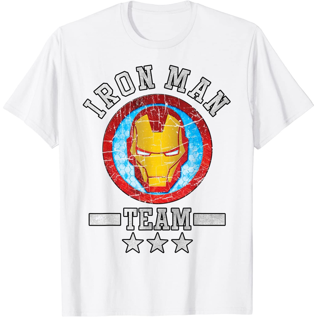 เสื้อยืดผ้าฝ้ายพิมพ์ลายคลาสสิก-เสื้อยืดแขนสั้น-พิมพ์ลายกราฟฟิค-marvel-avengers-iron-man-พรีเมี่ยม-แฟชั่นสําหรับผู้ชาย-แล