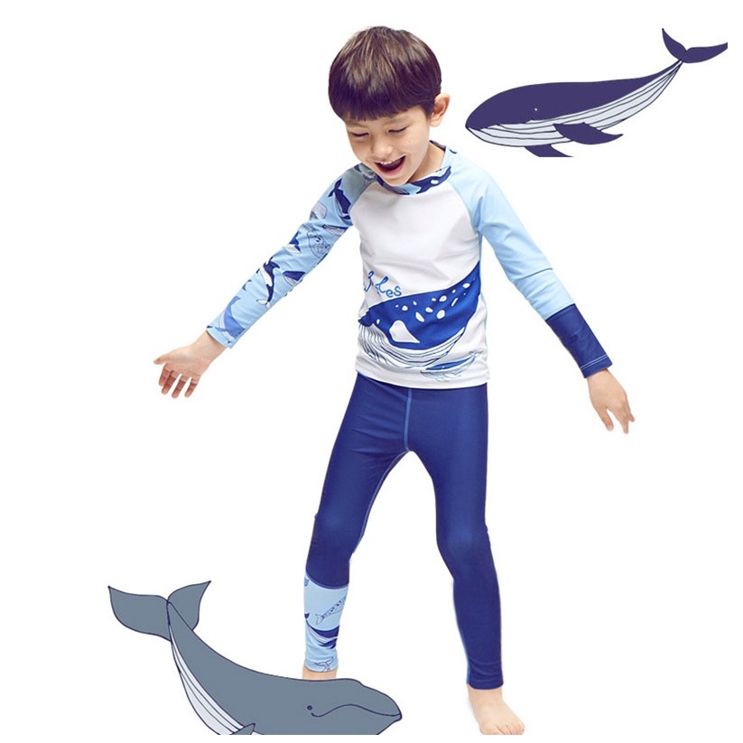 coco-baby-เซต-2-ชิ้น-เสื้อ-กางเกง-ชุดว่ายน้ำเด็กชาย-ลายปลาวาฬ-ผ้าว่ายน้ำเนื้อดี-รุ่น-212
