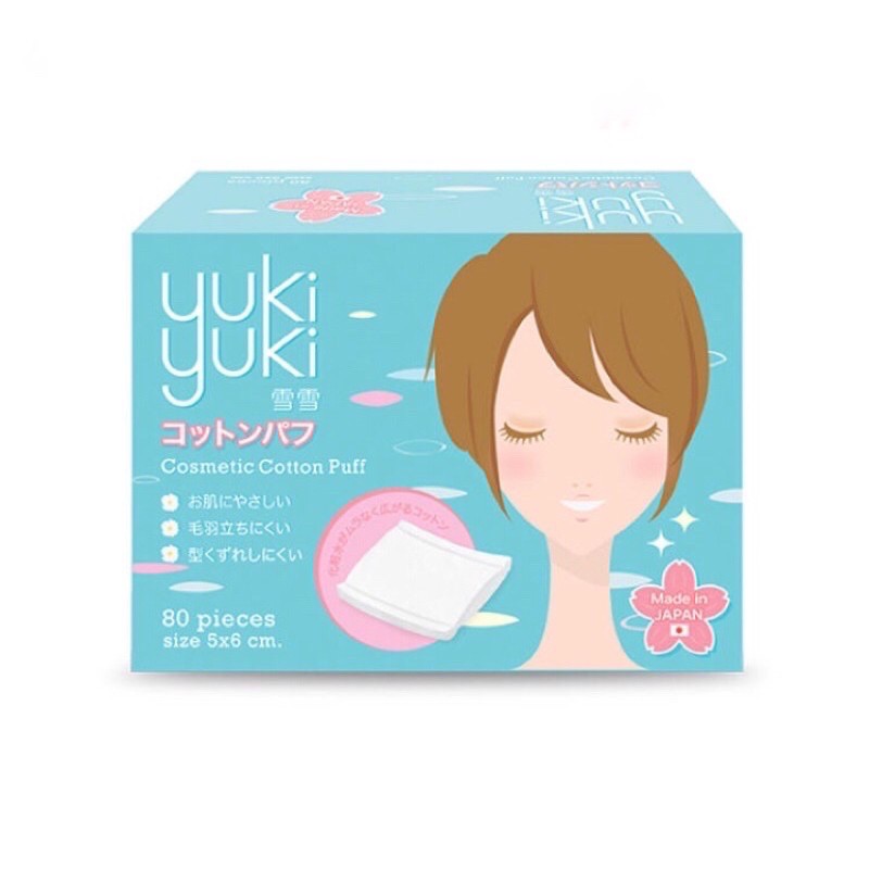 สำลีแผ่น-ยูกิ-ยูกิ-yuki-yuki-cotton-puff-80-แผ่น-กล่อง