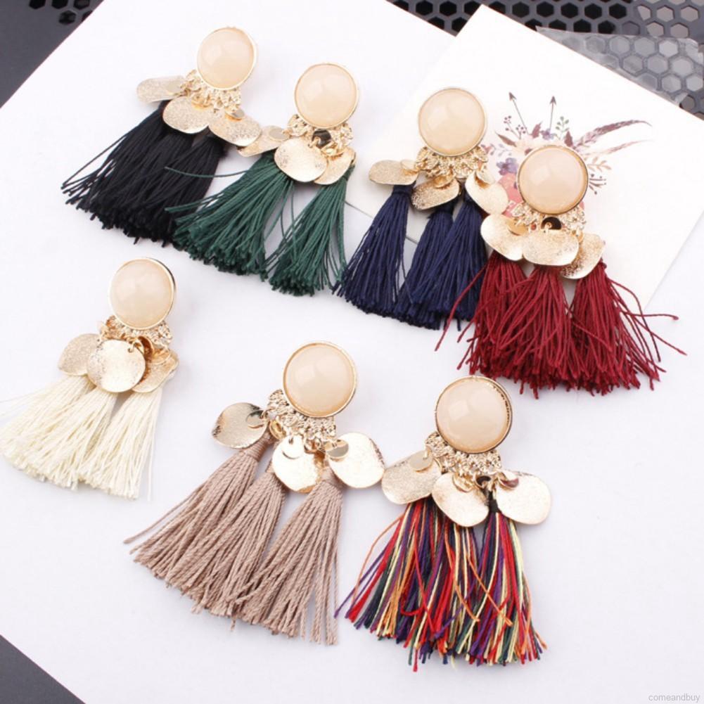 *ทุกคนใช้โค้ดCBVIP30ได้ *🌱Comeandbuy🙋7 Colors! Fashion Sequin Tassel Multi Colors Earrings