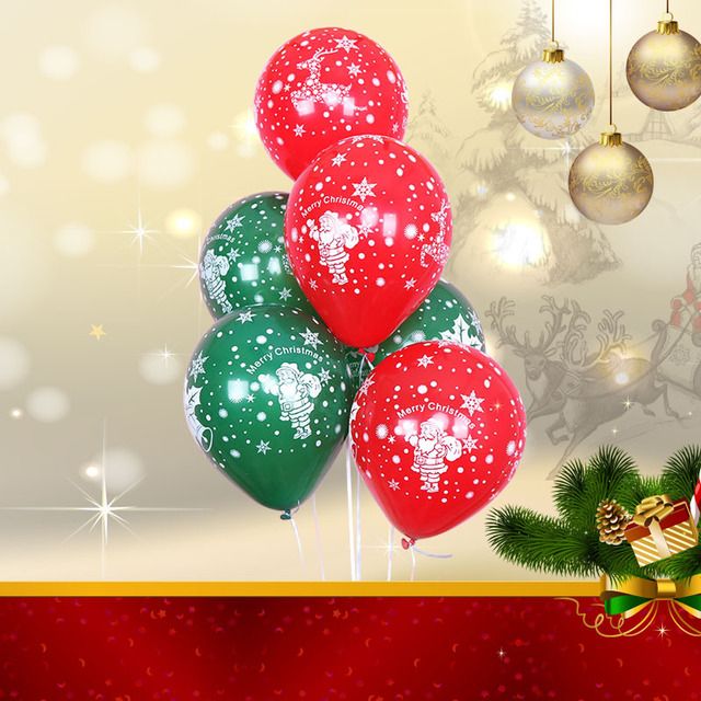 ลูกโป่งคริสต์มาส-ลุกโป่ง-สีเขียว-แดง-ปีใหม่-christmas-balloon