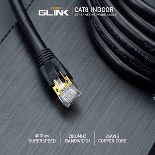 GLINK STP สายแลนสำเร็จรูป CAT8 40Gbps 2000MHZ ใช้สำหรับภายใน ความยาว 2M ,3M ,5M