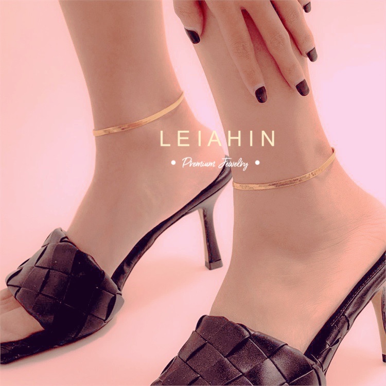 ภาพสินค้าLEIAHIN กำไลข้อเท้า สร้อยข้อเท้าเหล็กไทเทเนียมชุบทอง 18 K ปรับระดับได้สําหรับผู้หญิง สามารถใส่ตอนอาบน้ำได้ จะไม่เปลี่ยนเป็นสีดำ จากร้าน leiahin.th บน Shopee ภาพที่ 5