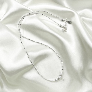 สร้อยคอร้อยเม็ดเงินกลม สร้อยคอห้อยพระเงิน สร้อยคอเงินแท้ 925 : DSP 925 Sterling Silver Beads Necklace [NFS0001]