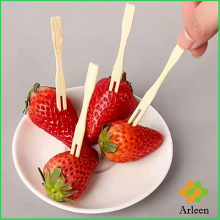 Arleen ส้อมจิ้มผลไม้ แท่งไม้ไผ่ผลไม้ ไม้ไผ่ ส้อมขนม fruit bamboo sticks