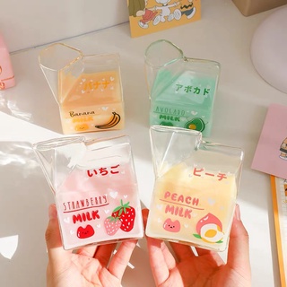 ส่งจากไทย💓 แก้วนม แก้วน้ำ ทรงกล่องนม เข้าไมโครเวฟได้ มี 4 ลายน่ารักๆ ฮิตมากในญี่ปุ่น แก้วใส่เครื่องดื่ม แก้วสีใส
