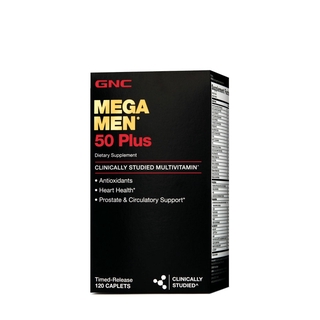 ภาพหน้าปกสินค้าGNC Mega Men 50 Plus Daily Multivitamin for Men 120 Count Memory Prostate Heart Health วิตามินรวมสำหรับผู้ชายทุกวัน ที่เกี่ยวข้อง