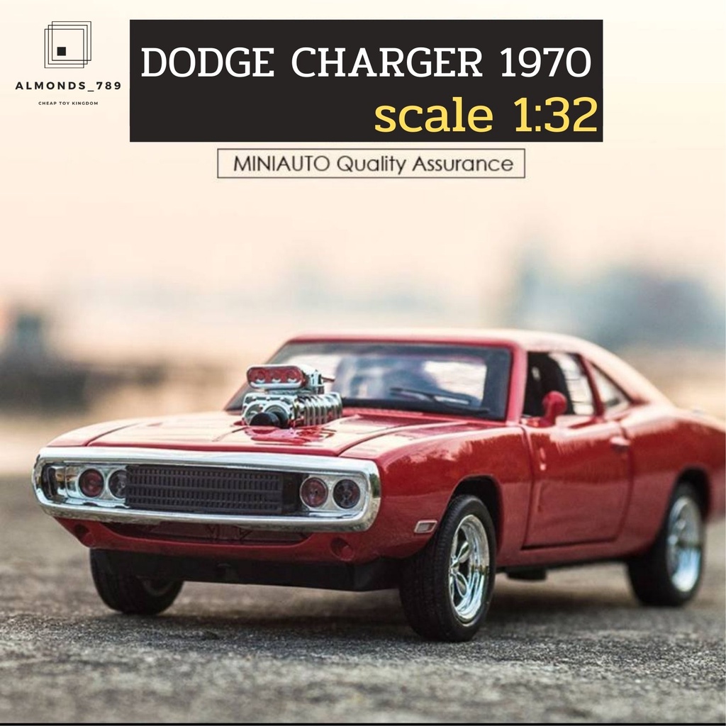 รถโมเดล-รถของเล่น-รถสะสม-dodge-charger1970-สเกล1-32-มีเสียง-มีไฟ-ผลิตจากโลหะอย่างดี-งานสวย-ล้อลานวิ่งได้-32011