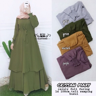 Crissan Dress BO MOSSCREPE วัสดุ Get Gamis (ไม่รวม HIJAB) Front RESLETING / BUSUI FRIENDLY Gamis ชุดเดรสมุสลิม ล่าสุด 20