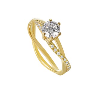 A.CEMI Swirl Ring In Gold เงินแท้ชุบทอง 18k