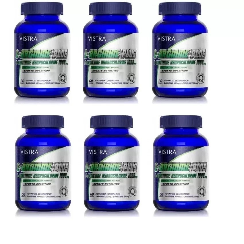 Vistra LArginine Plus LOrnithine 1000mg 60เม็ด(6ขวด) Shopee Thailand
