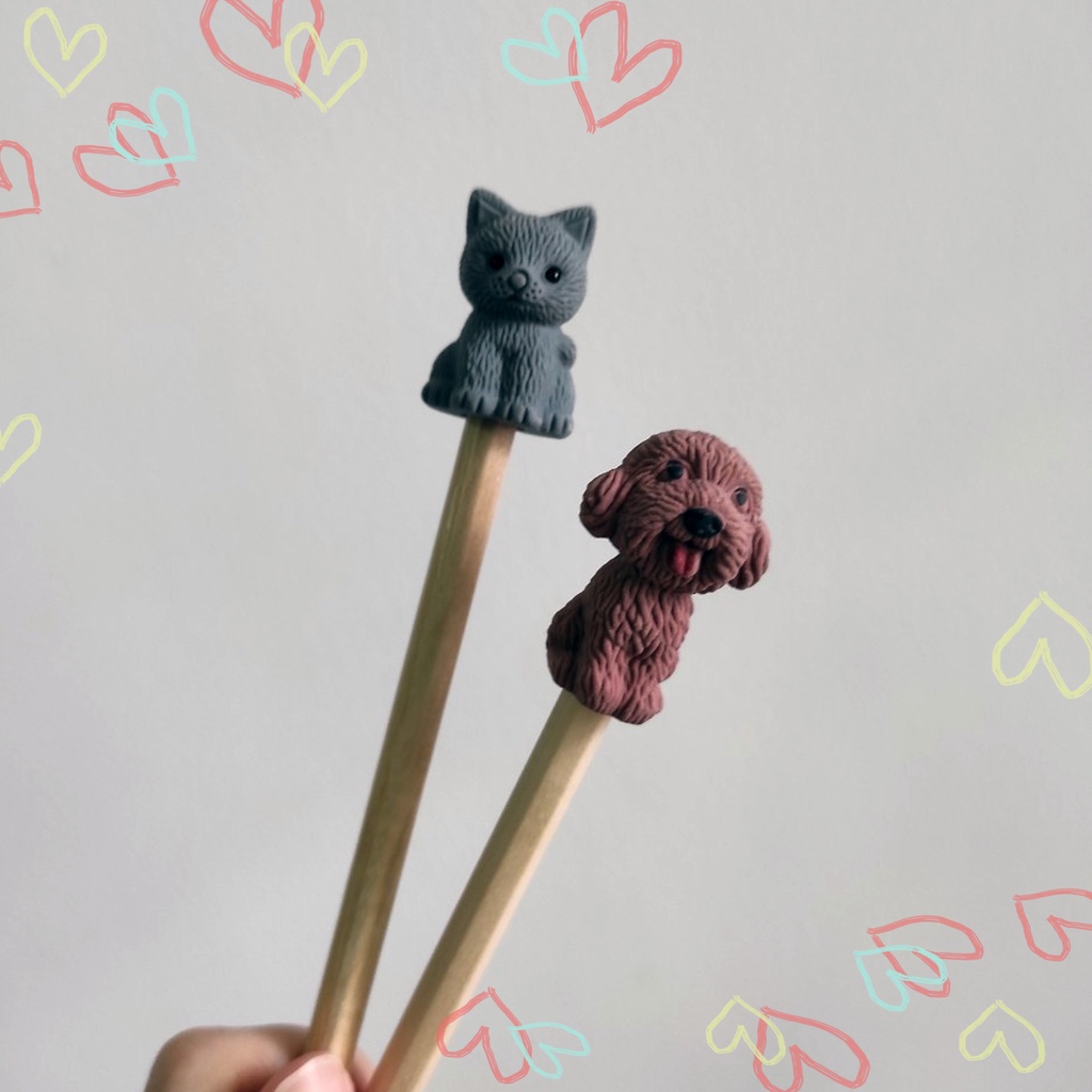 ภาพสินค้าดินสอไม้หัวยางลบ รูปแมว รูปหมา   ดินสอไม้ยางลบแมว ดินสอไม้ยางลบหมา (ยางลบถอดได้) จากร้าน lamun_art บน Shopee ภาพที่ 8