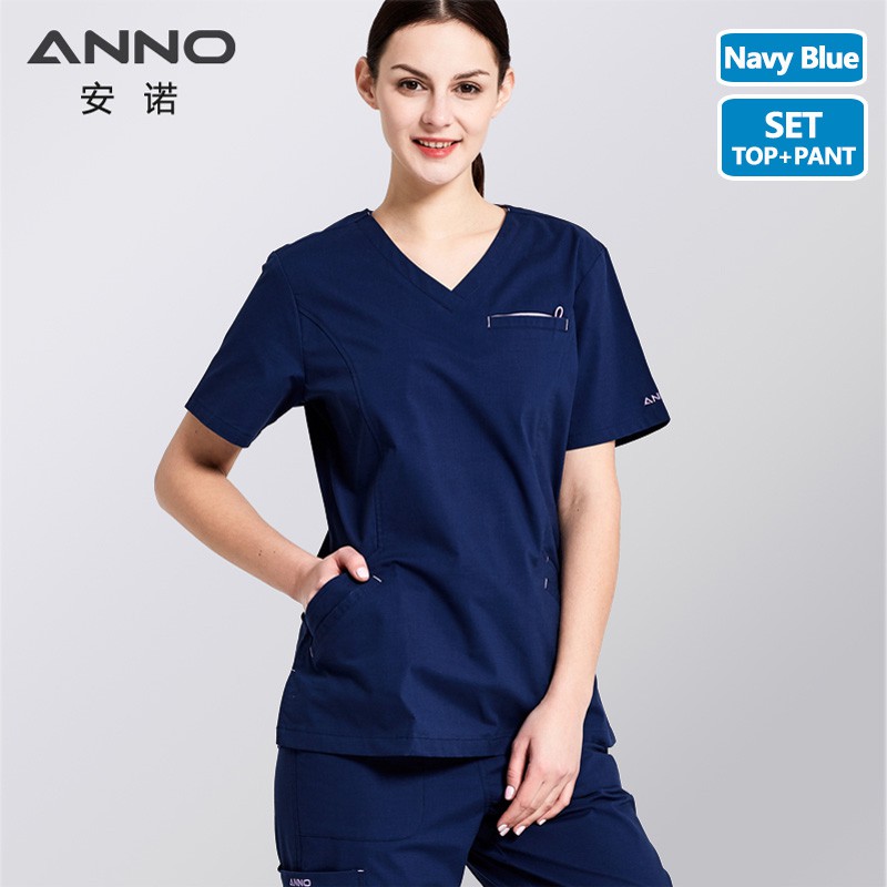 anno-ชุดขัดผิวทางการแพทย์ผ้าฝ้ายพร้อมชุดพยาบาลสแปนเด็กซ์ร่างกายผู้หญิงบางพอดีแฟชั่นชุดพยาบาล