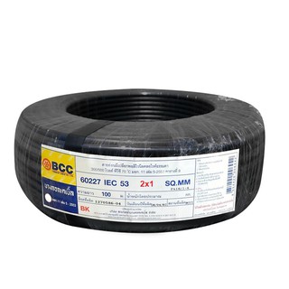 สายไฟ VCT 60227IEC53 BCC 2x1SQ.MM 100 ม. สีดำ สายไฟ VCT เป็นสายไฟเฉพาะ เหมาะใช้งานกับเครื่องจักรต่าง ๆ ที่มีการสั่นสะเทื