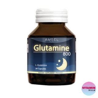 ภาพขนาดย่อของภาพหน้าปกสินค้าAmsel Glutamine 800 แอมเซล กลูตามีน ช่วยให้นอนหลับสนิท ลดความเครียด คลายความอ่อนล้า จากร้าน vitaminvilla บน Shopee ภาพที่ 1