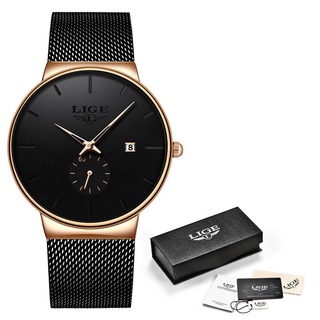 LIGE Fashion Watches Casual Waterproof Quartz Clock Mens Watches Top Brand Luxury Ultra Thin Date Sports