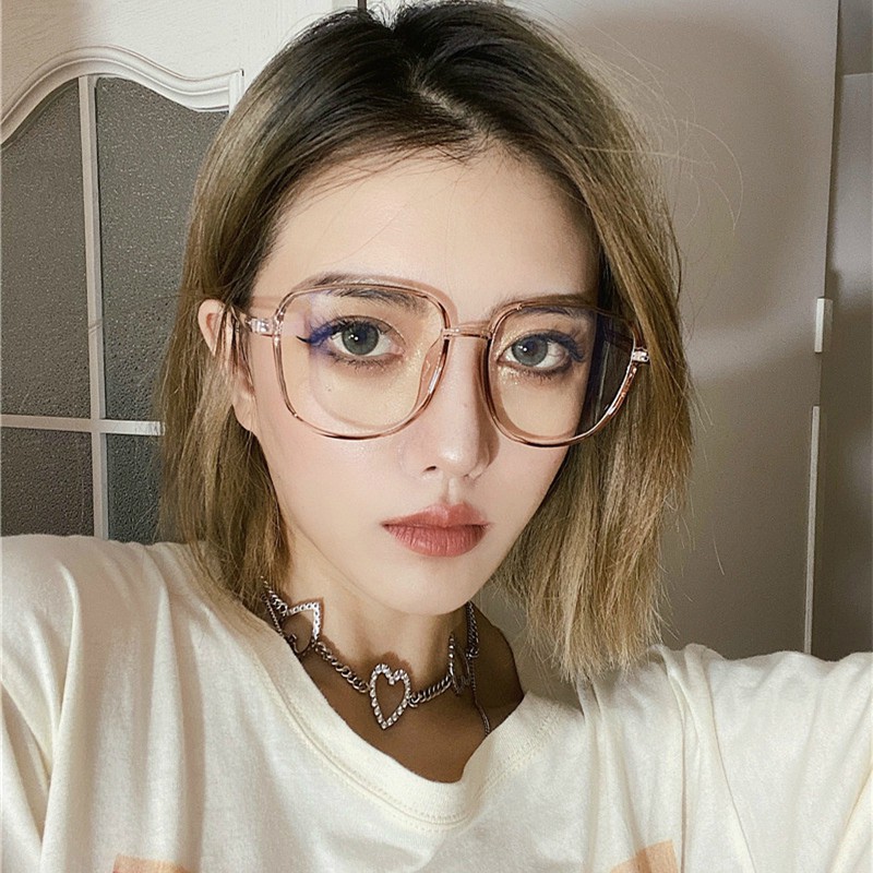ภาพหน้าปกสินค้าแว่นตาแฟชั่น กรอบสี่เหลี่ยม ขนาดใหญ่ สไตล์เกาหลี สำหรับผู้หญิง