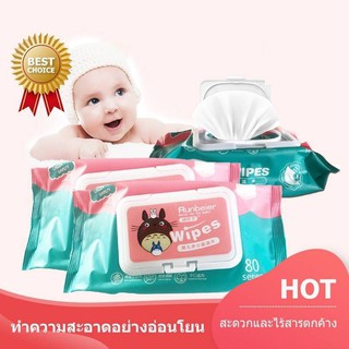 ภาพขนาดย่อของสินค้าทิชชู่เปียก กระดาษเปียก Baby Wipes กระดาษทิชชู่เปียก สูตรน้ำบริสุทธิ์ ผ้านุ่มชุ่มชื่น กระดาษเปียก