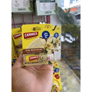 Carmex Ultra Moisturising Lip Balm Vanilla 4.25g. ลิปบาล์มแบบแท่งรสวานิลา พร้อมSPF15