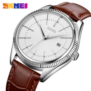 Skmei ใหม่ นาฬิกาข้อมือควอตซ์ สายหนัง กันน้ํา สไตล์สปอร์ต สําหรับผู้ชาย